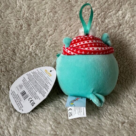 Kellytoy Squishmallows Winston Christmas 4” Ornament Blue Owl Plush Squishy Toy - Picture 3 of 6